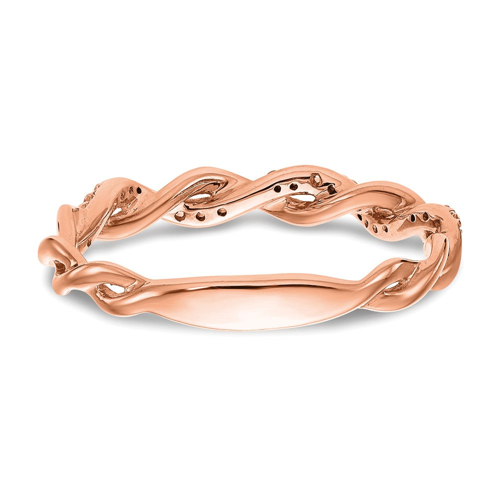 14kr 1/8ct Lab Grown Dia VS/SI+ G+ Comp Criss Cross Wedding Band
