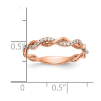 14kr 1/8ct Lab Grown Dia VS/SI+ G+ Comp Criss Cross Wedding Band