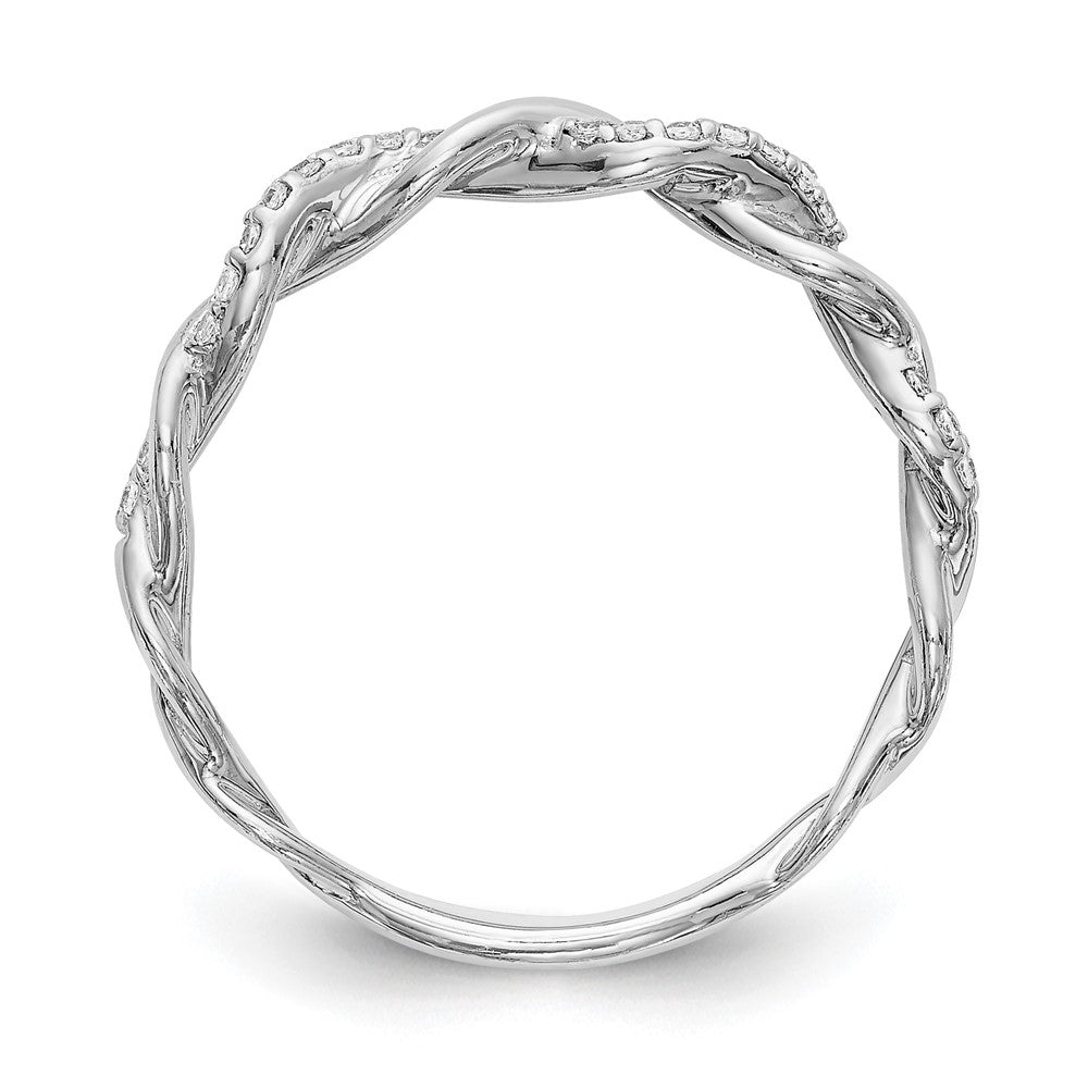 14kw 1/8ct Lab Grown Dia VS/SI+ G+ Comp Criss Cross Wedding Band
