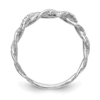 14kw 1/8ct Lab Grown Dia VS/SI+ G+ Comp Criss Cross Wedding Band