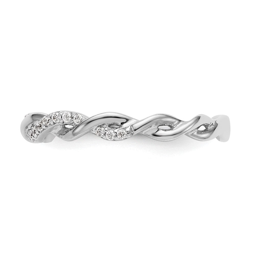 14kw 1/8ct Lab Grown Dia VS/SI+ G+ Comp Criss Cross Wedding Band