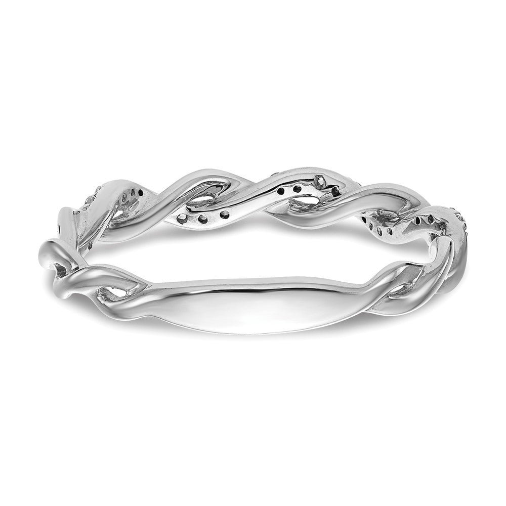 14kw 1/8ct Lab Grown Dia VS/SI+ G+ Comp Criss Cross Wedding Band