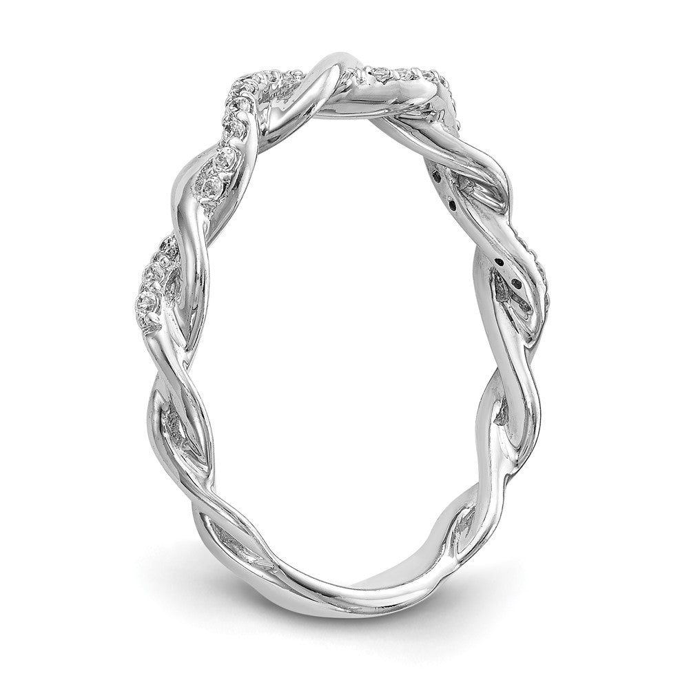 14kw 1/8ct Lab Grown Dia VS/SI+ G+ Comp Criss Cross Wedding Band