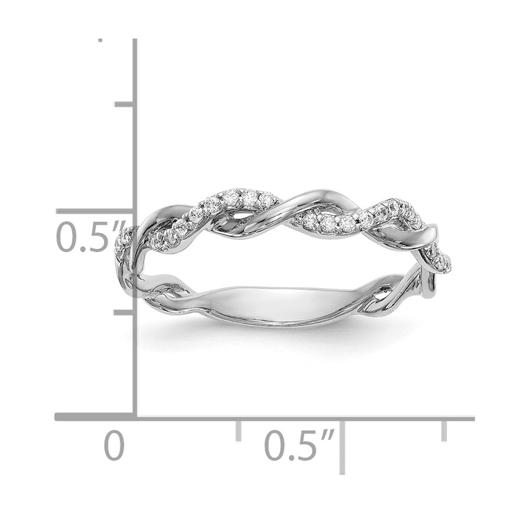 14kw 1/8ct Lab Grown Dia VS/SI+ G+ Comp Criss Cross Wedding Band