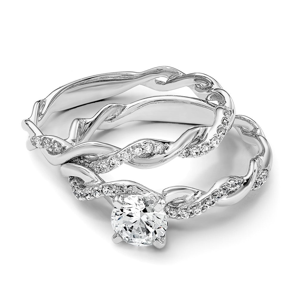 14kw 1/8ct Lab Grown Dia VS/SI+ G+ Comp Criss Cross Wedding Band