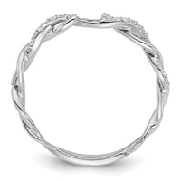 14kw 1/10 ct Lab Grown Dia VS/SI+ G+ Semi Peg Set Criss Cross Eng Ring