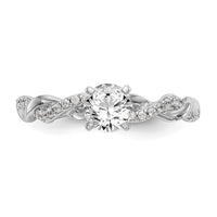 14kw 1/10 ct Lab Grown Dia VS/SI+ G+ Semi Peg Set Criss Cross Eng Ring