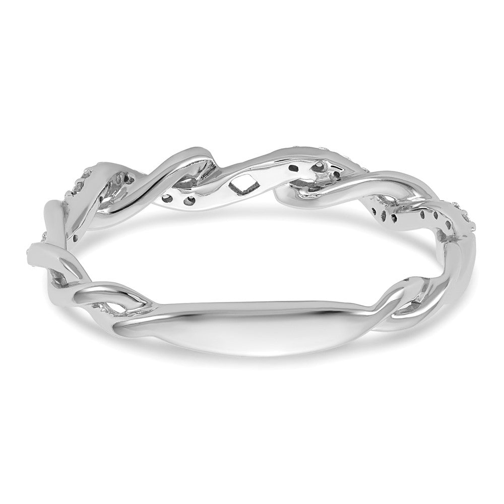14kw 1/10 ct Lab Grown Dia VS/SI+ G+ Semi Peg Set Criss Cross Eng Ring