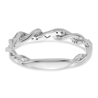 14kw 1/10 ct Lab Grown Dia VS/SI+ G+ Semi Peg Set Criss Cross Eng Ring