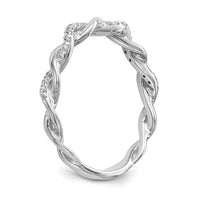 14kw 1/10 ct Lab Grown Dia VS/SI+ G+ Semi Peg Set Criss Cross Eng Ring