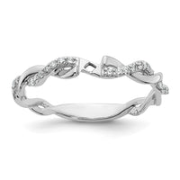 14kw 1/10 ct Lab Grown Dia VS/SI+ G+ Semi Peg Set Criss Cross Eng Ring