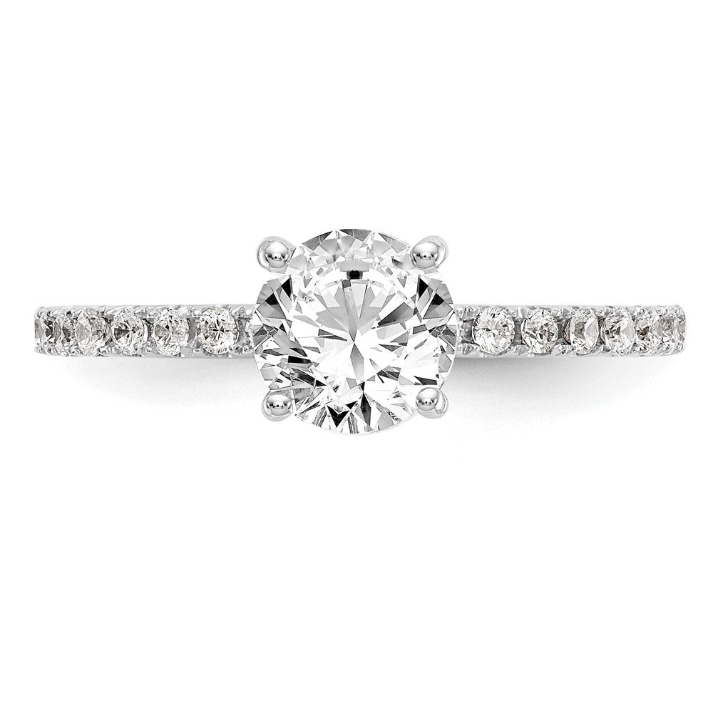 14kw 1/3ct Lab Grown Diamond VS/SI+ G+ 1ct Center Round Semi Eng Ring