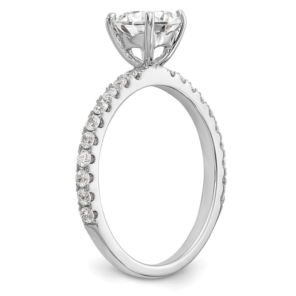 14kw 1/3ct Lab Grown Diamond VS/SI+ G+ 1ct Center Round Semi Eng Ring