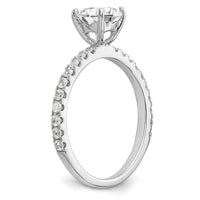 14kw 1/3ct Lab Grown Diamond VS/SI+ G+ 1ct Center Round Semi Eng Ring