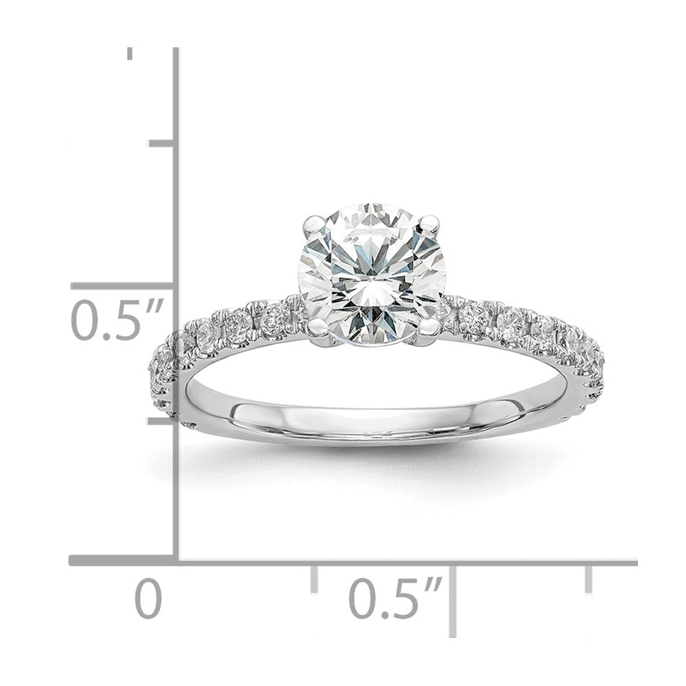14kw 1/3ct Lab Grown Diamond VS/SI+ G+ 1ct Center Round Semi Eng Ring