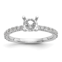 14kw 1/3ct Lab Grown Diamond VS/SI+ G+ 1ct Center Round Semi Eng Ring