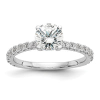 14kw 1/3ct Lab Grown Diamond VS/SI+ G+ 1ct Center Round Semi Eng Ring