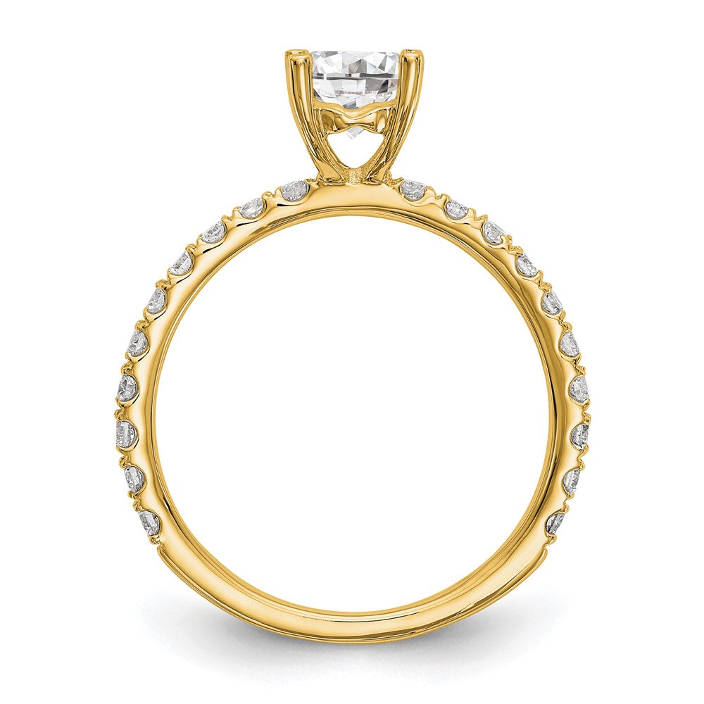 14k 1/3ct Lab Grown Diamond VS/SI+ G+ 1ct Center Round Semi Eng Ring