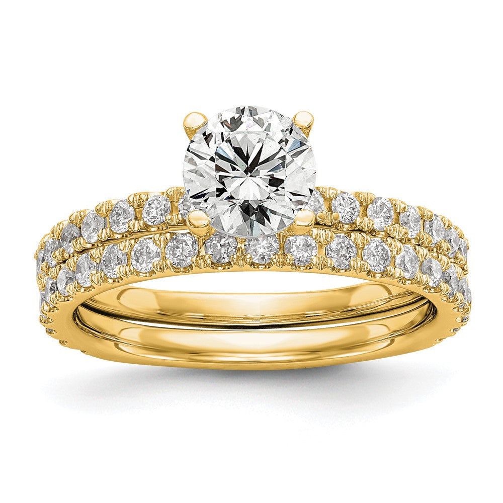 14k 1/3ct Lab Grown Diamond VS/SI+ G+ 1ct Center Round Semi Eng Ring