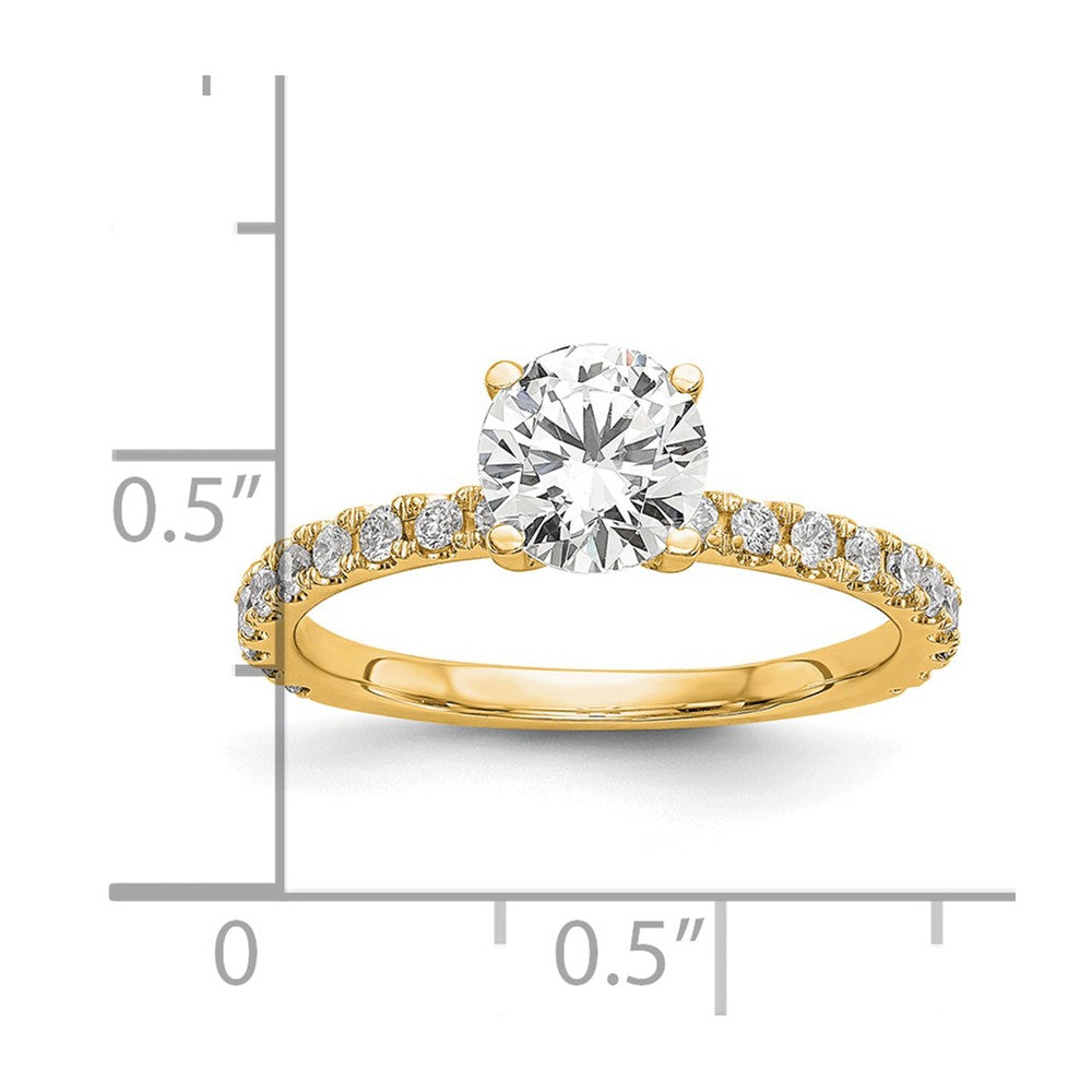 14k 1/3ct Lab Grown Diamond VS/SI+ G+ 1ct Center Round Semi Eng Ring