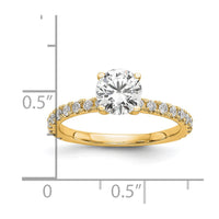 14k 1/3ct Lab Grown Diamond VS/SI+ G+ 1ct Center Round Semi Eng Ring
