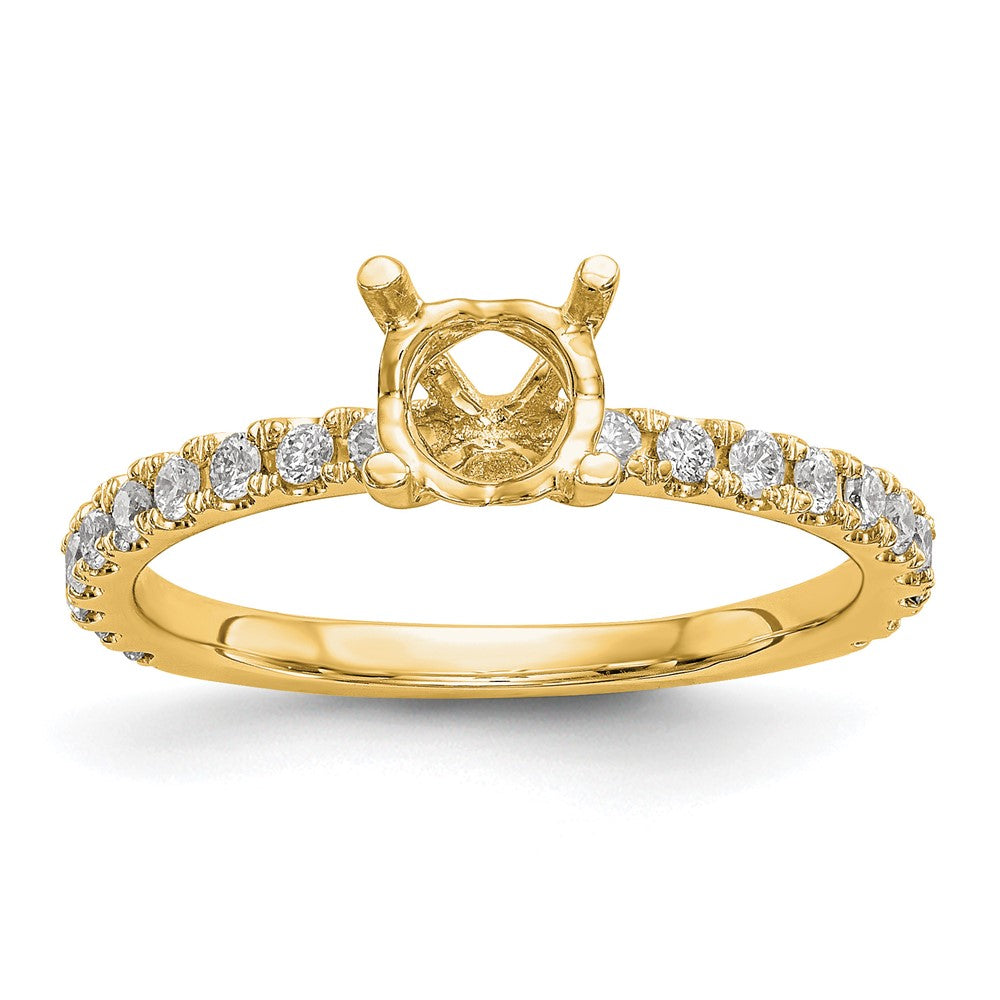14k 1/3ct Lab Grown Diamond VS/SI+ G+ 1ct Center Round Semi Eng Ring