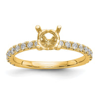 14k 1/3ct Lab Grown Diamond VS/SI+ G+ 1ct Center Round Semi Eng Ring