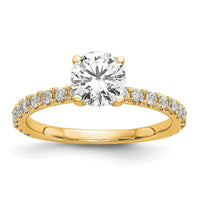 14k 1/3ct Lab Grown Diamond VS/SI+ G+ 1ct Center Round Semi Eng Ring