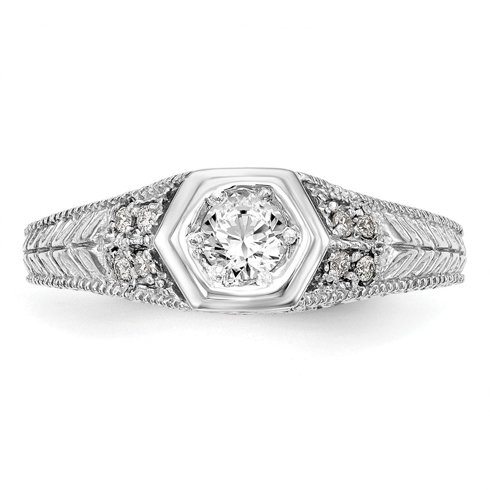 14k White Gold 1/5 ct Lab Grown Diamond VS/SI+ G+ Comp Engagement Ring
