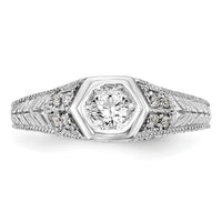 14k White Gold 1/5 ct Lab Grown Diamond VS/SI+ G+ Comp Engagement Ring