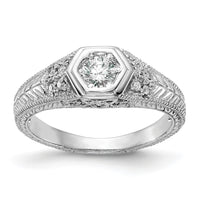 14k White Gold 1/5 ct Lab Grown Diamond VS/SI+ G+ Comp Engagement Ring