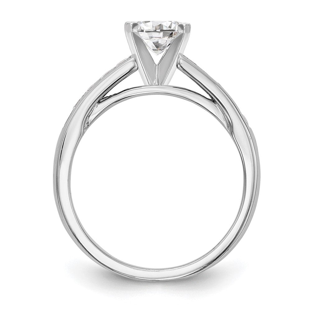 14k White Gold 1/5 ct Lab Grown Dia VS/SI+ G+ Semi-Mount Peg Set Eng Ring