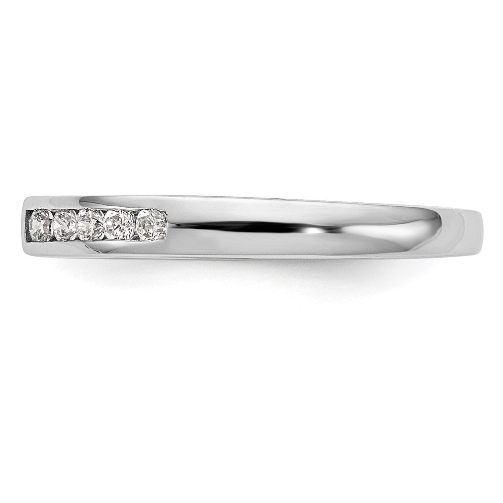 14k White Gold 1/5 ct Lab Grown Dia VS/SI+ G+ Semi-Mount Peg Set Eng Ring