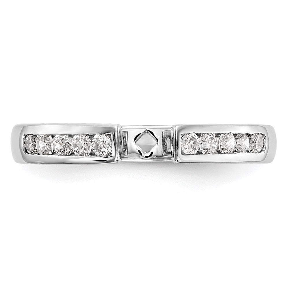 14k White Gold 1/5 ct Lab Grown Dia VS/SI+ G+ Semi-Mount Peg Set Eng Ring