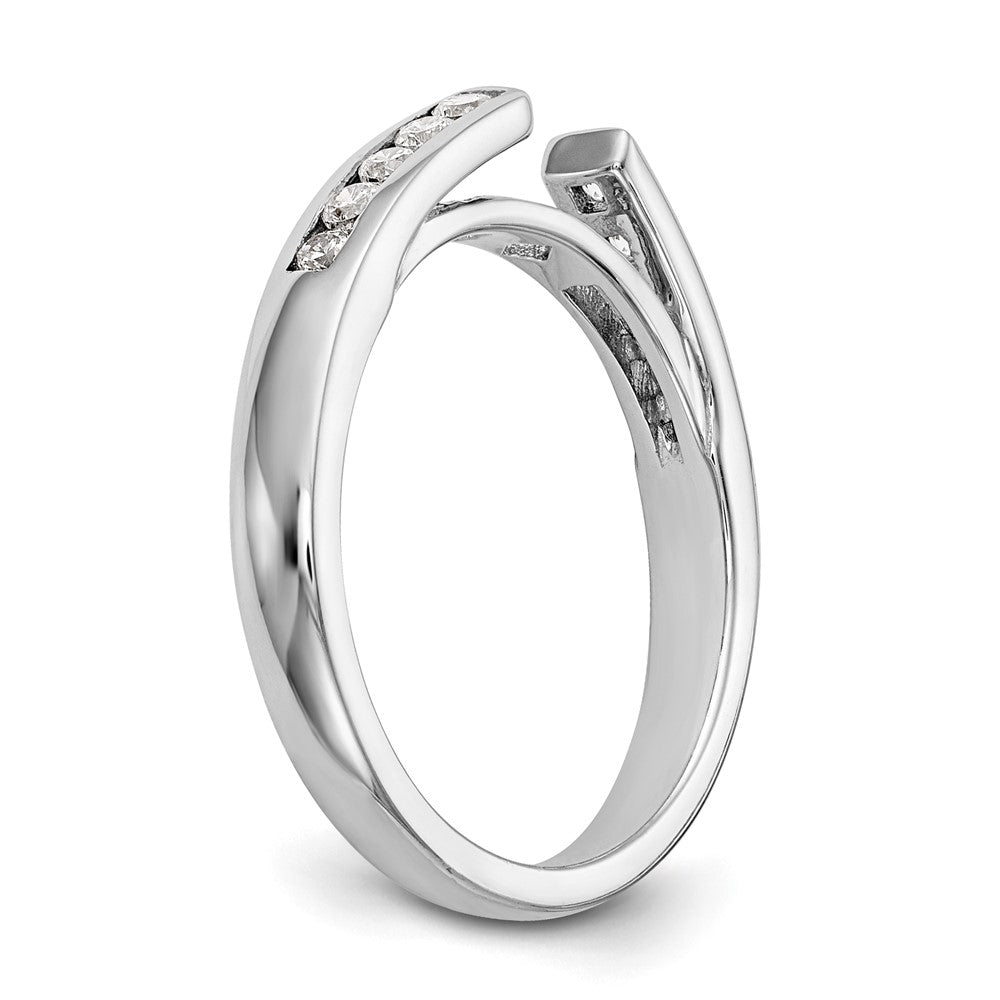 14k White Gold 1/5 ct Lab Grown Dia VS/SI+ G+ Semi-Mount Peg Set Eng Ring