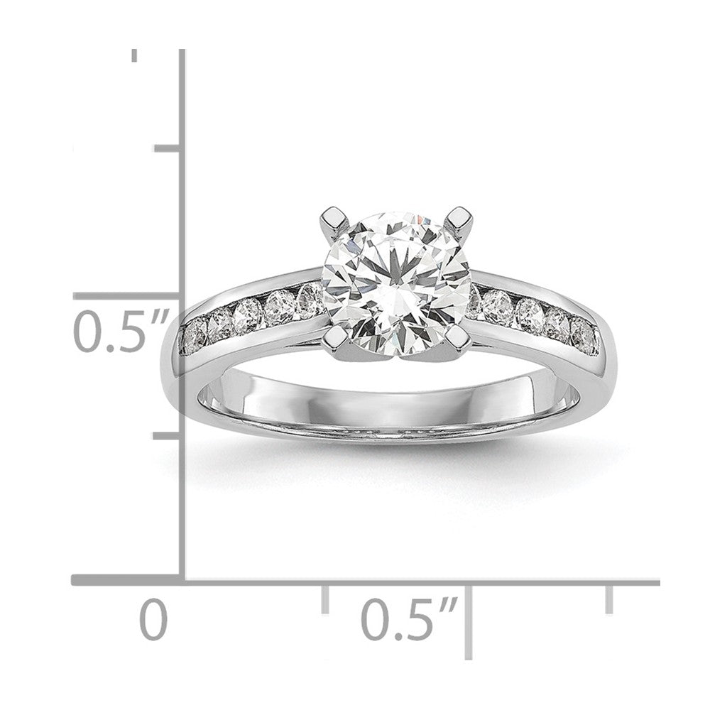 14k White Gold 1/5 ct Lab Grown Dia VS/SI+ G+ Semi-Mount Peg Set Eng Ring