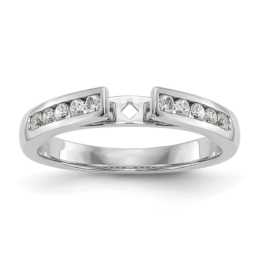 14k White Gold 1/5 ct Lab Grown Dia VS/SI+ G+ Semi-Mount Peg Set Eng Ring