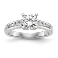 14k White Gold 1/5 ct Lab Grown Dia VS/SI+ G+ Semi-Mount Peg Set Eng Ring
