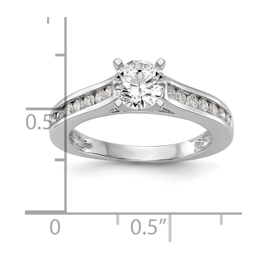 14k White Gold 1/3 ct Lab Grown Dia VS/SI+ G+ Semi Peg Set Engagement Ring