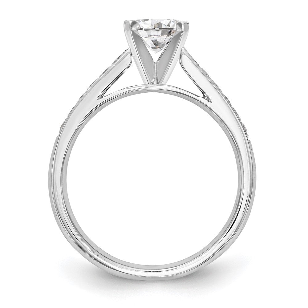 14k White Gold 1/4 ct Lab Grown Dia VS/SI+ G+ Semi-Mount Peg Set Eng Ring