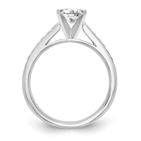 14k White Gold 1/4 ct Lab Grown Dia VS/SI+ G+ Semi-Mount Peg Set Eng Ring