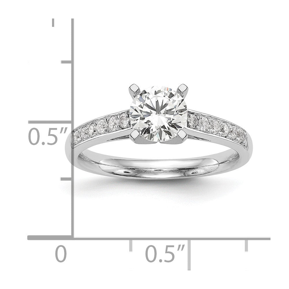 14k White Gold 1/4 ct Lab Grown Dia VS/SI+ G+ Semi-Mount Peg Set Eng Ring