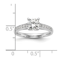 14k White Gold 1/4 ct Lab Grown Dia VS/SI+ G+ Semi-Mount Peg Set Eng Ring