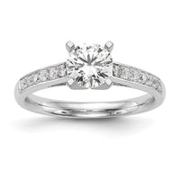 14k White Gold 1/4 ct Lab Grown Dia VS/SI+ G+ Semi-Mount Peg Set Eng Ring