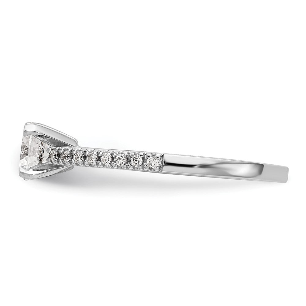 14k White Gold 1/10 ct Lab Grown Dia VS/SI+ G+ Semi Peg Engagement Ring