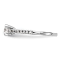 14k White Gold 1/10 ct Lab Grown Dia VS/SI+ G+ Semi Peg Engagement Ring