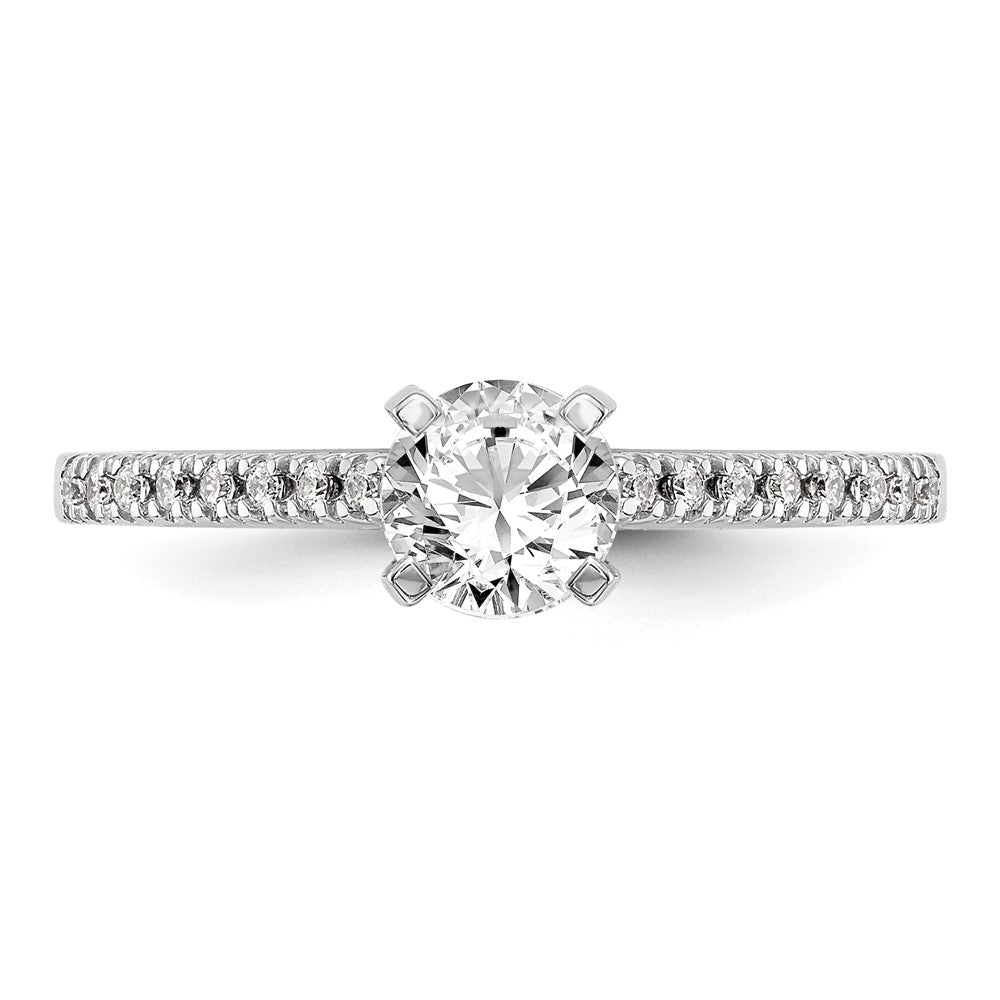 14k White Gold 1/10 ct Lab Grown Dia VS/SI+ G+ Semi Peg Engagement Ring