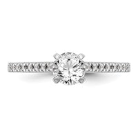 14k White Gold 1/10 ct Lab Grown Dia VS/SI+ G+ Semi Peg Engagement Ring