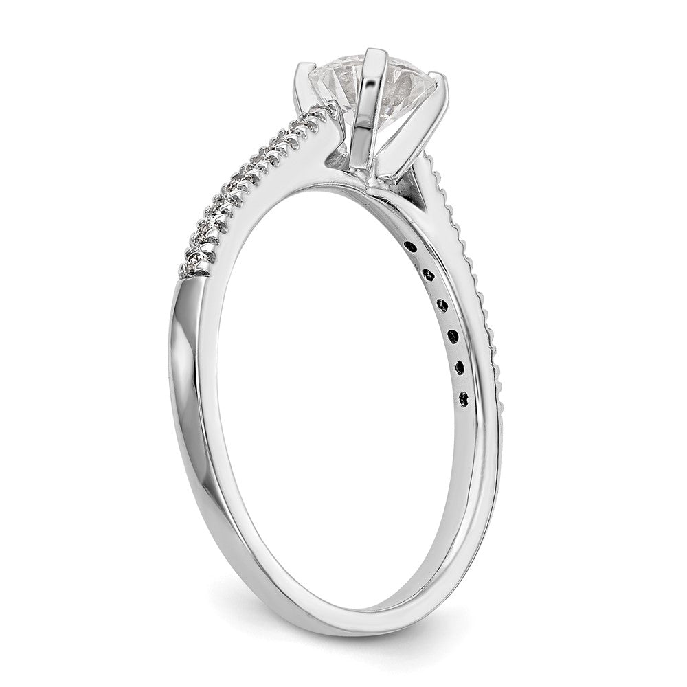 14k White Gold 1/10 ct Lab Grown Dia VS/SI+ G+ Semi Peg Engagement Ring