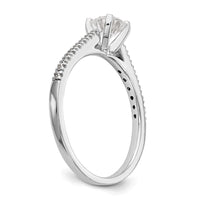 14k White Gold 1/10 ct Lab Grown Dia VS/SI+ G+ Semi Peg Engagement Ring